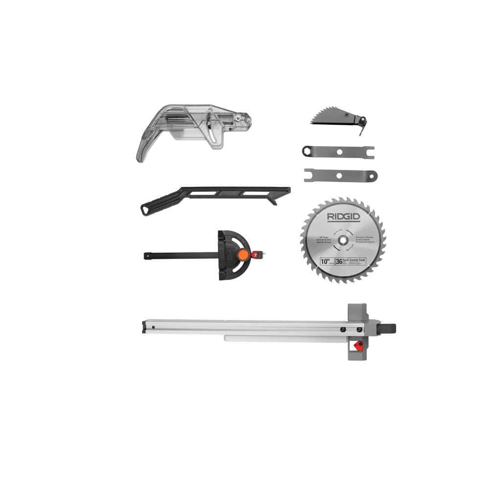 Sierra de mesa portátil con cable para trabajo, de 15 amperios y 10 pulgadas, con soporte plegable